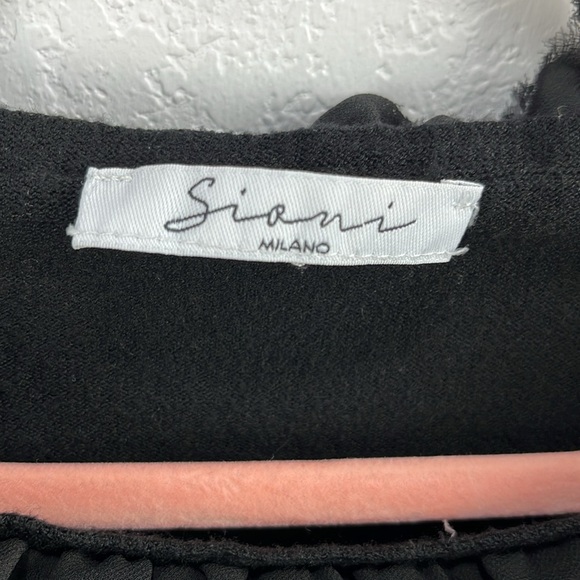 Sioni Mesh Ruffle Short Sleeve Blouse Top Black Size M Chic Whimsigoth Gothic - Picture 3 of 8